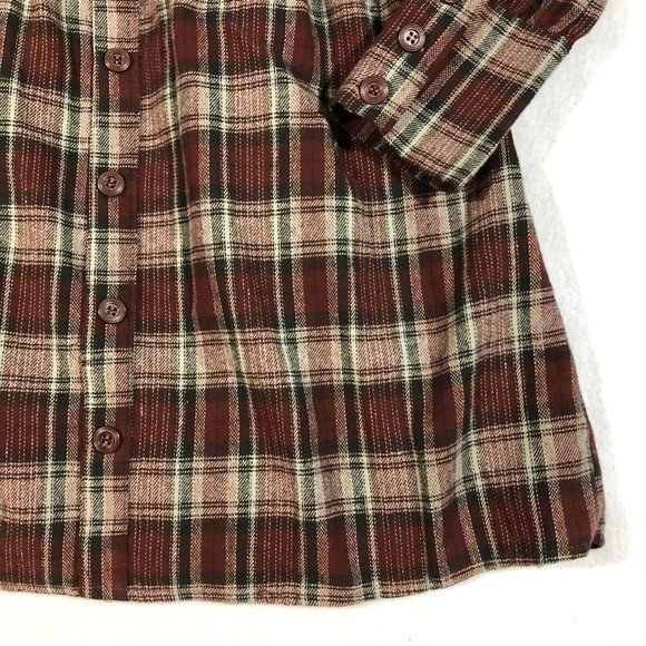 NEW Paper Crane Womens Small Plaid Squared Neck Button Dress Fall NWT $54 - Picture 4 of 12